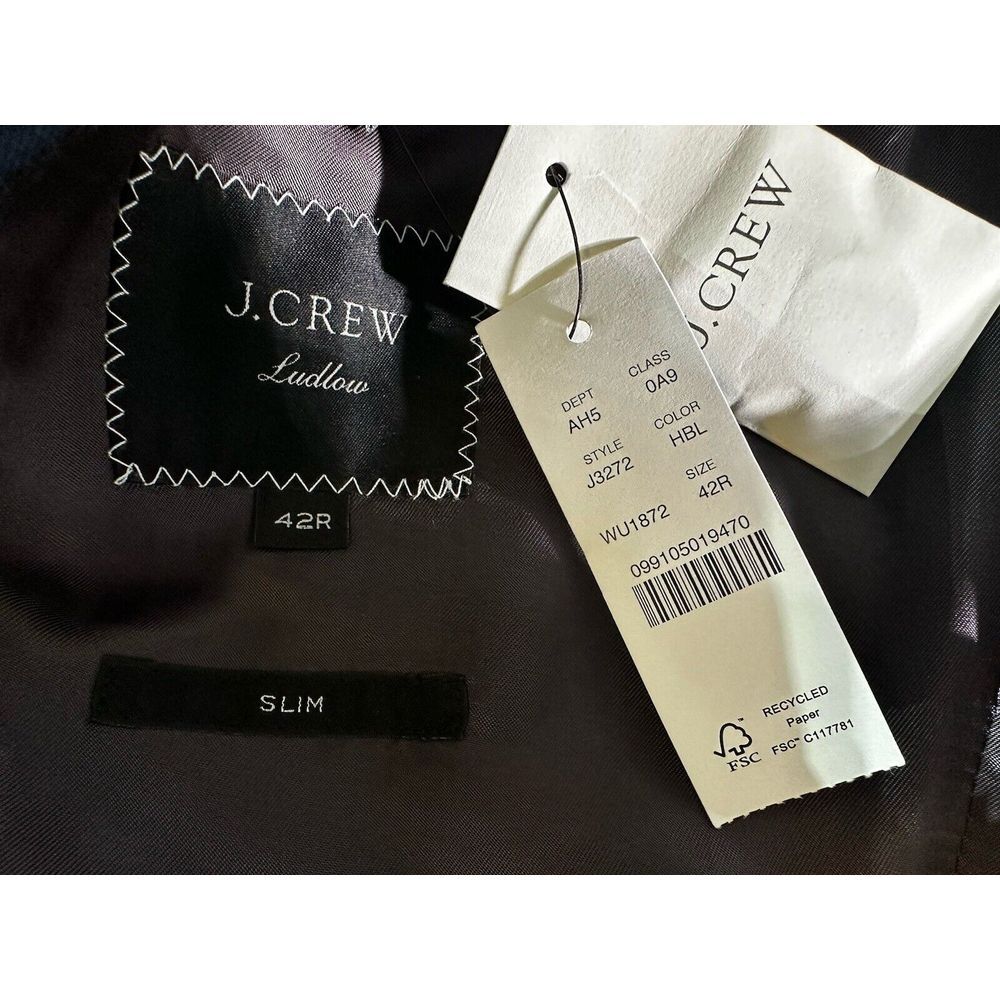 J Crew $450 Ludlow Slim Stretch Suit Jacket Italian Wool Harbor Blue 42R J3272 - Picture 13 of 13